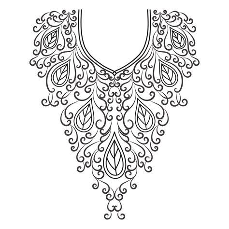 embroidery designs for neckline|neck line design drawing.